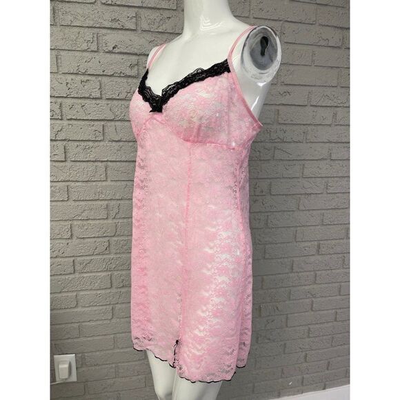 Cute Pink & Black Lace Lingerie Size L - Picture 4 of 7